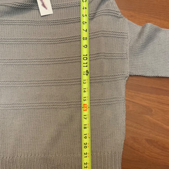 Jessica Simpson grey slouchy boho cozy ribbed knit mock neck (Connie) sweater - Picture 7 of 10